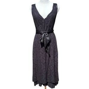 Ella Moss Medium Black Lace Detail Knit Dress | Made in USA | Soft Stretch